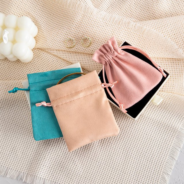 10 Stück Samt-Flanell-Beutel mit Kordelzug in Multicolour zur Aufbewahrung von Schmuck und kleinen Geschenken - Bild 1