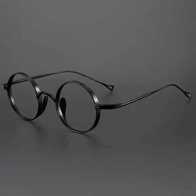 Hindfield Brille, rund, Vollrand, Titan, schwarz - Bild 1