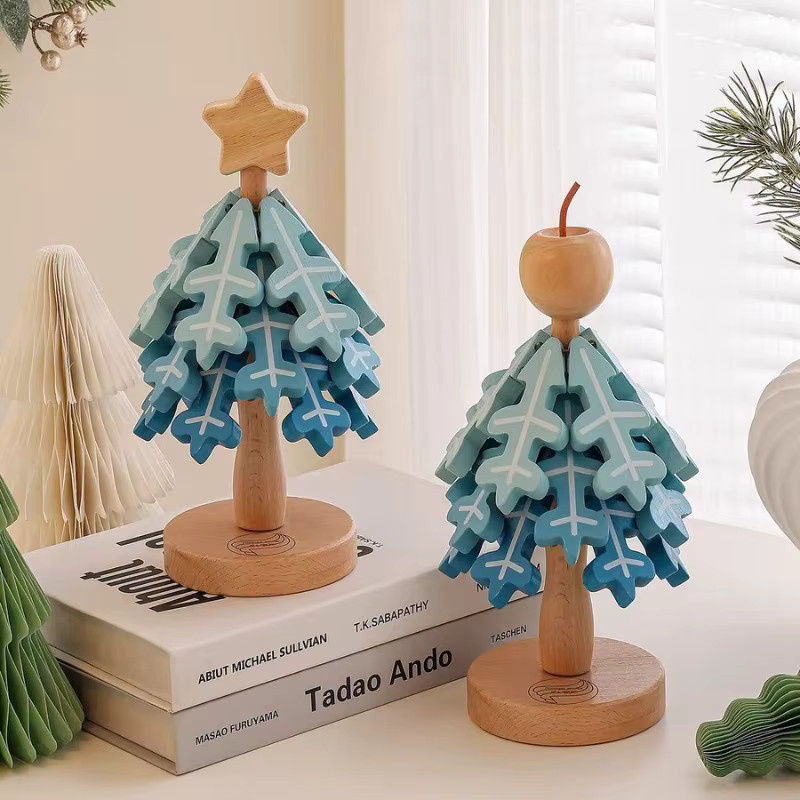 Hause Hitzebeständiges Silikon Untersetzer-Set Weihnachtsbaum Design Blau - Bild 1