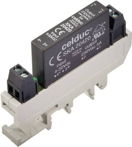 Celduc Halbleiterrelais XKA70420 in Schwarz mit einer maximalen Schaltspannung von 275 V/AC und 5A - Bild 1