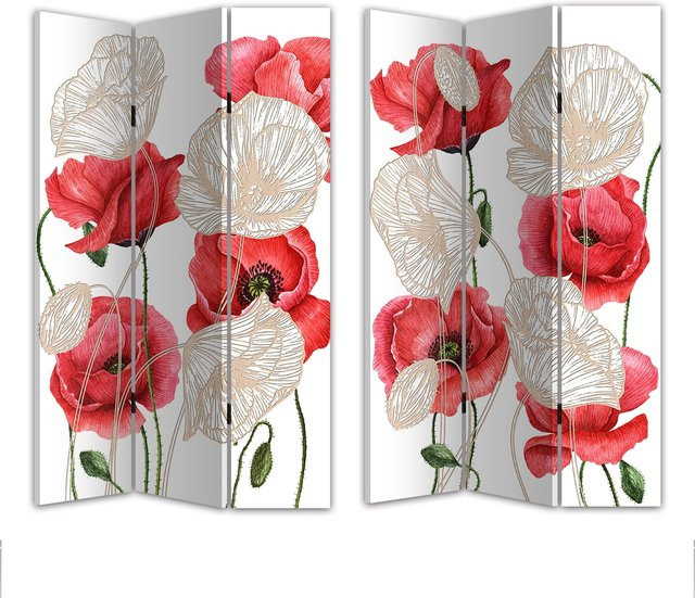 HTI-Line Paravent Poppy modern mehrfarbig freistehend - Bild 1