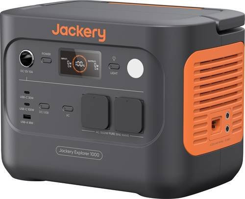 Jackery Explorer 1000 v2 Tragbare Powerstation mit 1070Wh LiFePO4 Akku, 1500W AC und USB-A/USB-C Anschlüssen, Schwarz/Orange - Bild 7