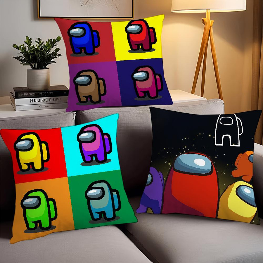 Dekorativer Kissenbezug Among Us Motiv für Sofa und Schlafzimmer, Multicolor, B/T: 18 x 18 cm - Bild 1
