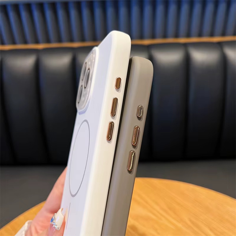 MagSafe Flüssigsilikon Schutzhülle für iPhone 16 15 14 13 12 11 Pro Max Plus mit Kristall-Objektivschutz in Blau - Bild 3