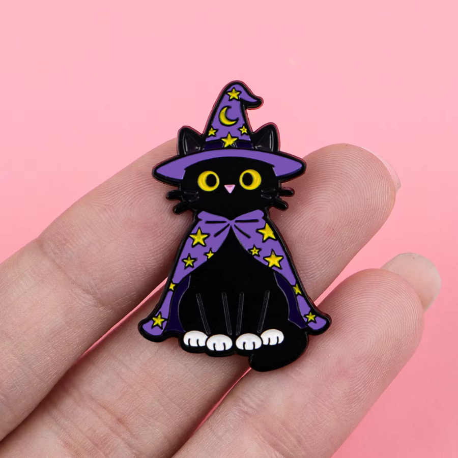Ramulus Brosche schwarze Katze, Emaille, Unisex - Bild 2
