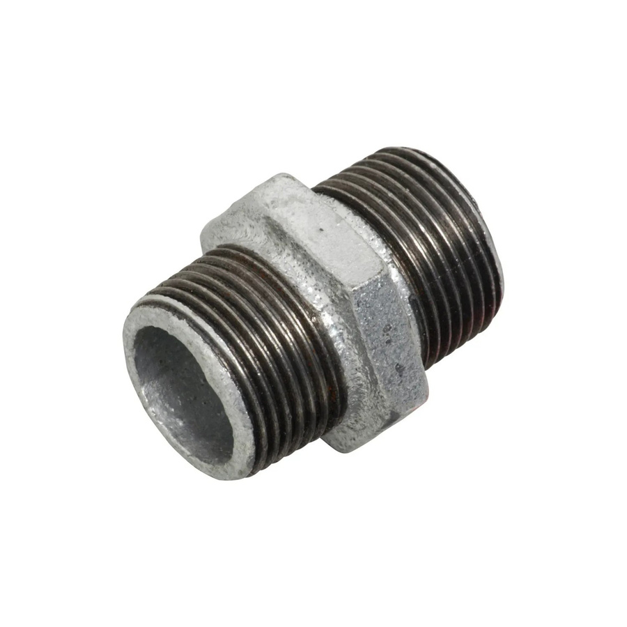 Doppelnippel LUX-TOOLS aus verzinktem Kunststoff, Farbe: Silber, 1 Zoll (33,3 mm) - Bild 2