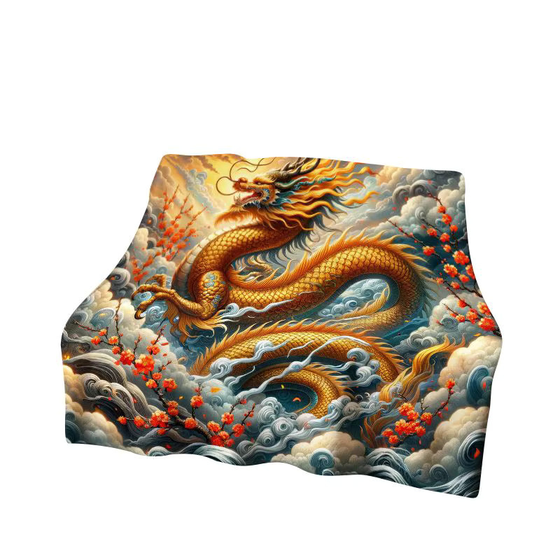 Faviora Dreamy Dragon Loong Cartoon Flanelldecke, weiche und warme Decke in Multicolour - Bild 2