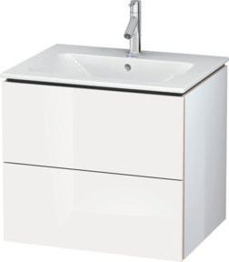 Duravit Waschtischunterschrank L-Cube in Weiß Hochglanz mit 2 Schubladen, wandhängend, B: 62 cm, T: 48,1 cm, H: 55 cm - Bild 1