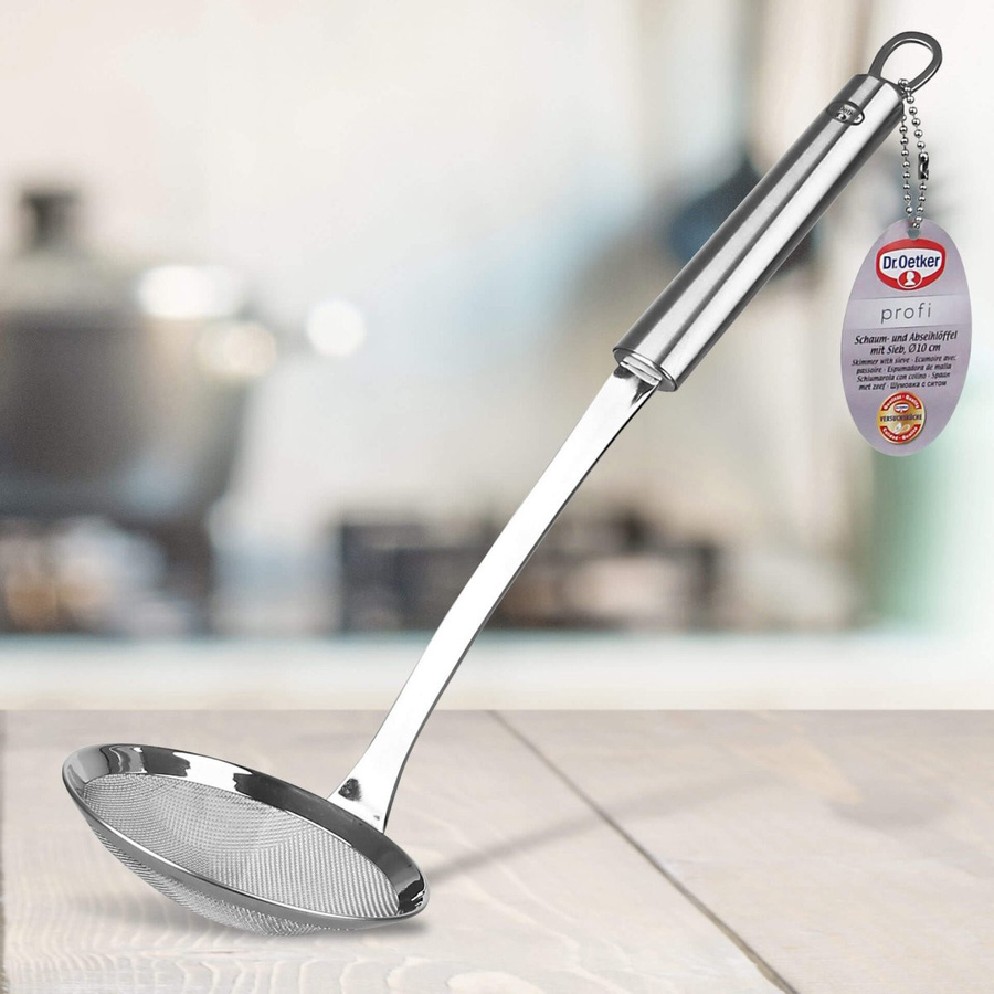 Dr. Oetker Schaumlöffel Liebevoll hausgemacht, rundes Sieb aus Edelstahl in Silber, spülmaschinenfest - Bild 2