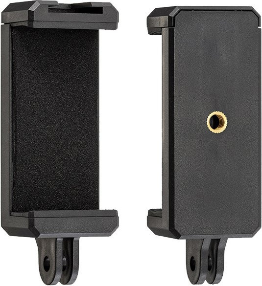 Smartphone Halter Clip in Schwarz als Kamera Zubehör Adapter für iPhone, Huawei und Samsung zur Nutzung mit Stativen und Selfie-Zubehör - Bild 1