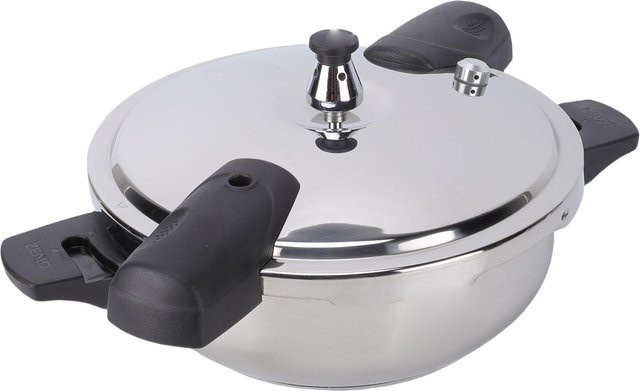 Aimo Schnellkochtopf aus 304 Edelstahl in Silber, 3 l Volumen, multifunktional für Elektro- und Gasherde - Bild 1