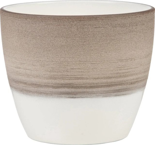 Scheurich Übertopf 950 Espresso Cream in Beige und Braun mit Kratzoptik im Landhausstil, Durchmesser: 19 cm - Bild 1