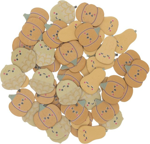 Rico Design Holzstreu Kürbis Mix bunt 48 Stück aus Holz für den Herbst - Bild 1