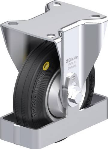 Blickle Stahlblech-Bockrolle 938353 B-RD 125R-FA-FS in Schwarz und Silber, Rad-Durchmesser: 125 mm, Tragfähigkeit: 120 kg - Bild 1