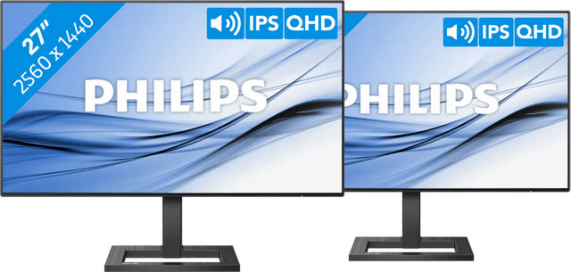 Philips 275E2FAE/00 Doppelpack QHD 1440p IPS Monitor in Schwarz - Bild 1