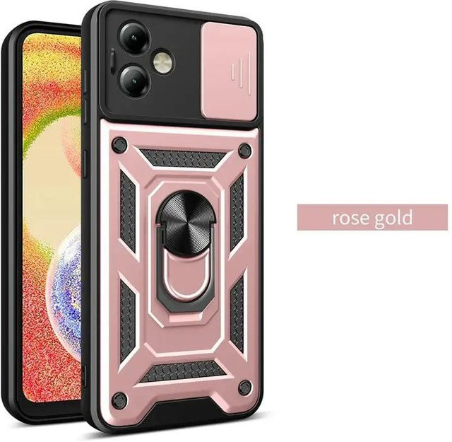 Schutzhülle für Motorola Moto G-Serie mit Linsenschutz und Magnethalterung in Rose Gold - Bild 1
