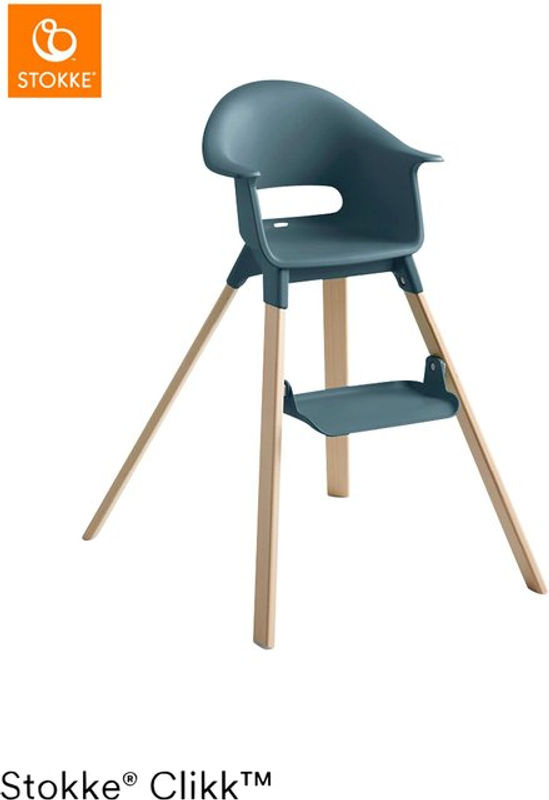 Stokke Clikk Hochstuhl in Blau mit Buchenholz und Kunststoff - Bild 3