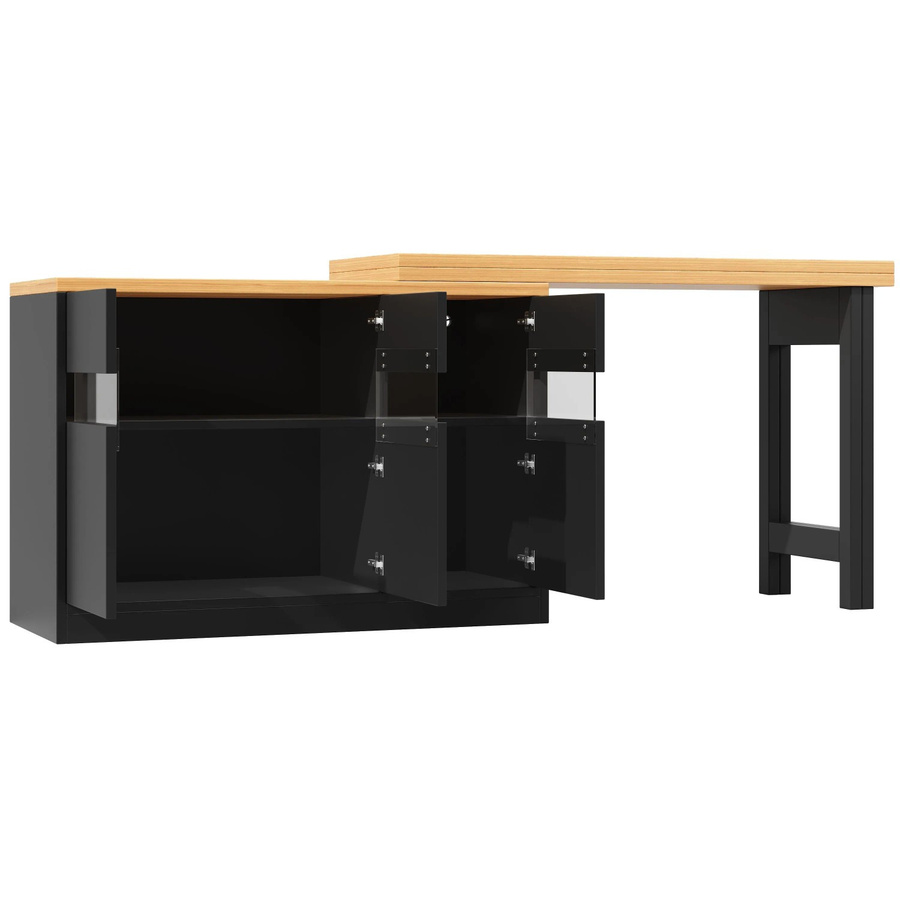 okwish Bartisch mit LED Beleuchtung und Drehfunktion in Schwarz, B/T/H: 120 x 40 x 180 cm - Bild 2