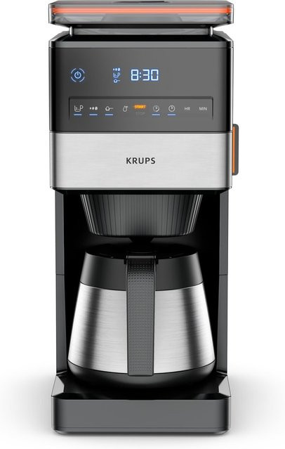 Krups Grind Aroma XL KT8428 Filterkaffeemaschine mit Mahlwerk und Thermoskanne in Schwarz und Silber - Bild 2
