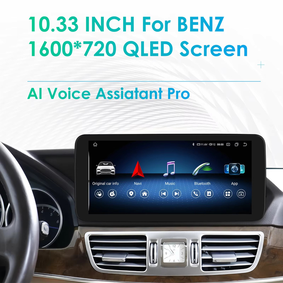 HIZPO Android Autoradio für Mercedes Benz W212 E-Klasse 2009-2016 mit 10,33 Zoll Display, Carplay, 4G und Bluetooth, Schwarz - Bild 3