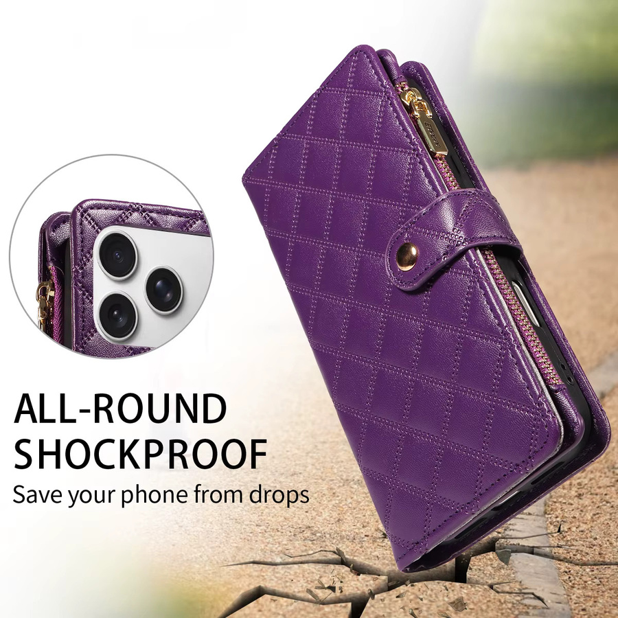 Kunstleder Handyhülle Wallet Cover für Samsung Galaxy A56 A54 A36 A26 A16 A06 A05 A34 A32 A22 A21S A14 A15 A13 in Schwarz und Lila - Bild 5