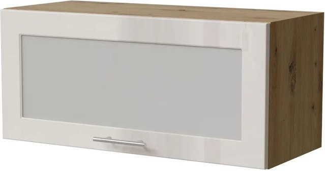 Feldmann-Wohnen Klapphängeschrank Brerra W4BS/80 WKF in Eiche Artisan und RAL 9001 Creme Hochglanz, B/T/H: 80 x 32,5 x 36 cm - Bild 1