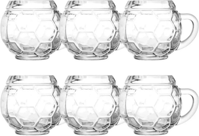 Ich-Zapfe Bierglas Set 6 Stück Fußball Design, transparent, 0,3 l pro Glas - Bild 1