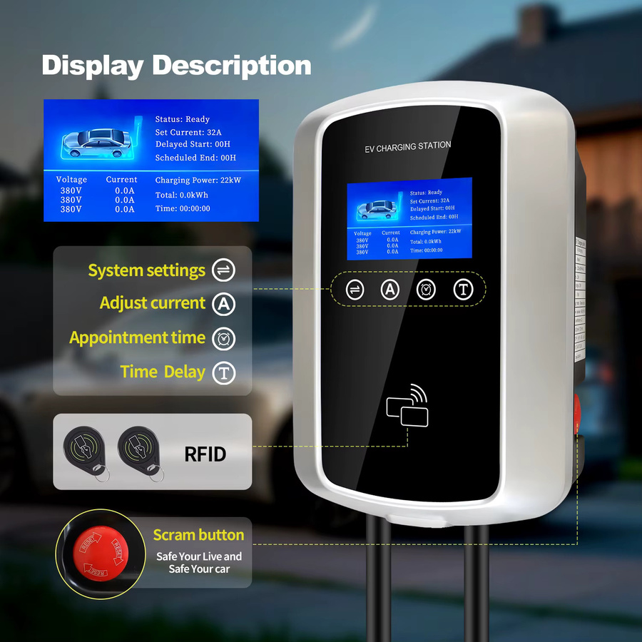 Isigma EV Ladestation 11kW 16A mit Tuya App und Wifi Steuerung in Weiß - Bild 2