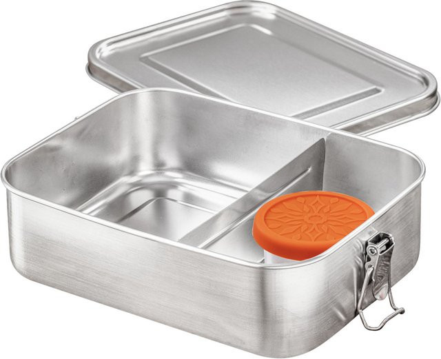 PULSIVA Lunchbox Haku, 12er Set, silber, Edelstahl und Silikon, rechteckig, auslaufsicher, mit Trennfächern, Volumen: 800 ml, B/T/H: 17 x 12 x 6 cm - Bild 1