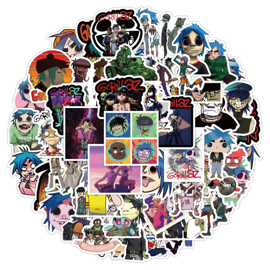 Rspctou Gorillaz Musikband Graffiti-Aufkleber, Sticker, 10/30/52 Stück - Bild 2