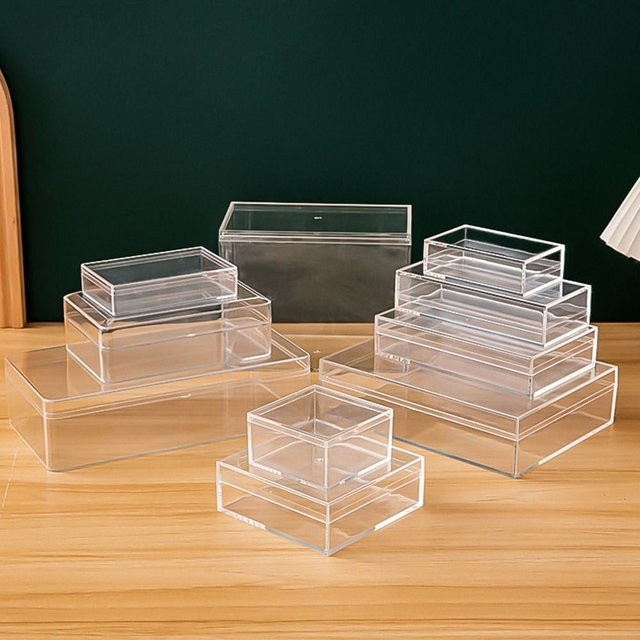 Transparente rechteckige Acryl-Aufbewahrungsbox aus Kunststoff für Lebensmittel, Geschenke oder Terrarienbau - Bild 1