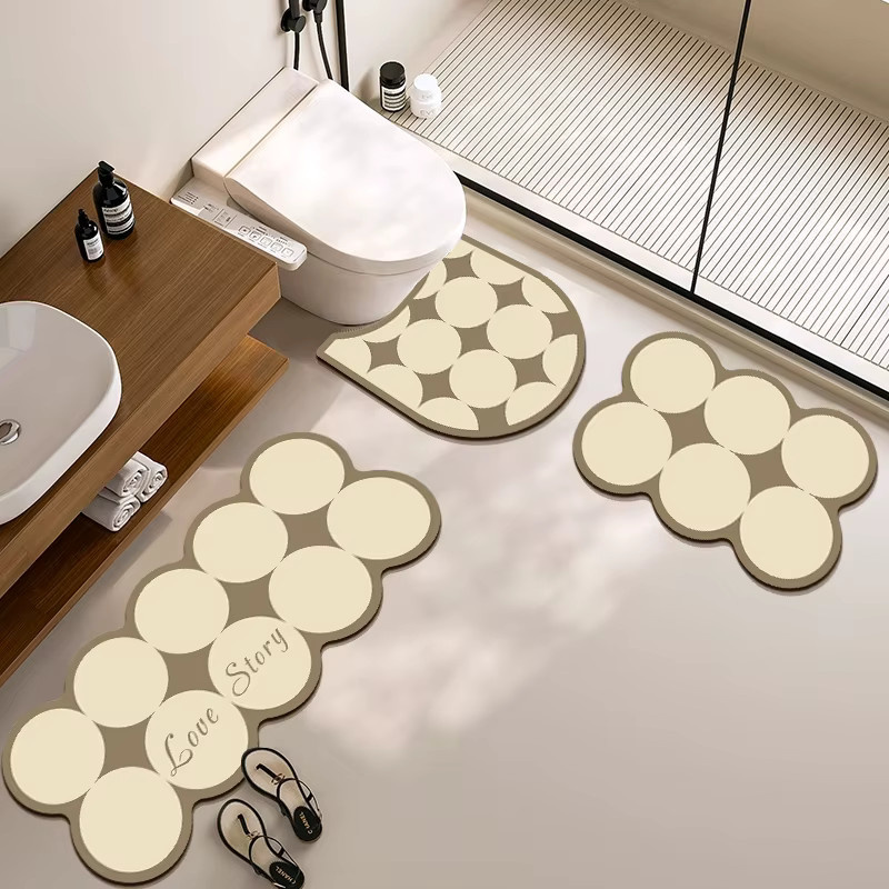 VIKAMA 3er-Set Badezimmer-Bodenmatten mit Tier-Motiv, wasserabsorbierend und rutschfest - Bild 1