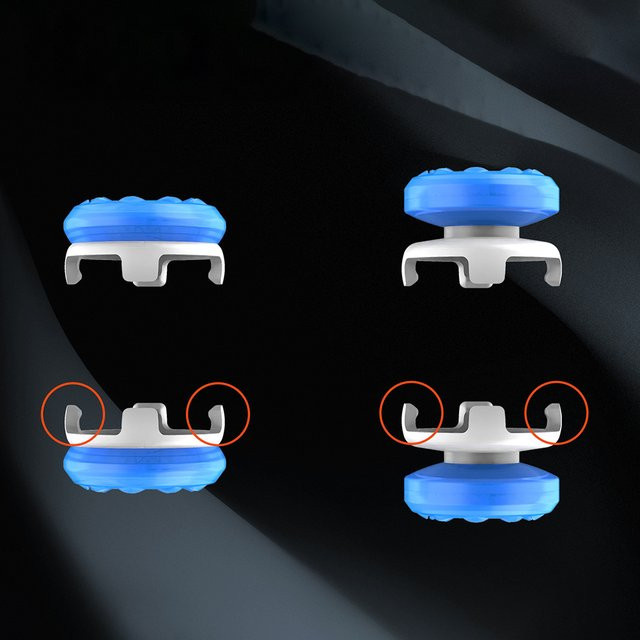 ALLOET Gaming-Joystick-Verlängerungen Set mit 1 Hochprofil- und 1 Mittelprofil-Joystick-Kappe in Blau für PS5 Playstation Portal Fernbedienung - Bild 1
