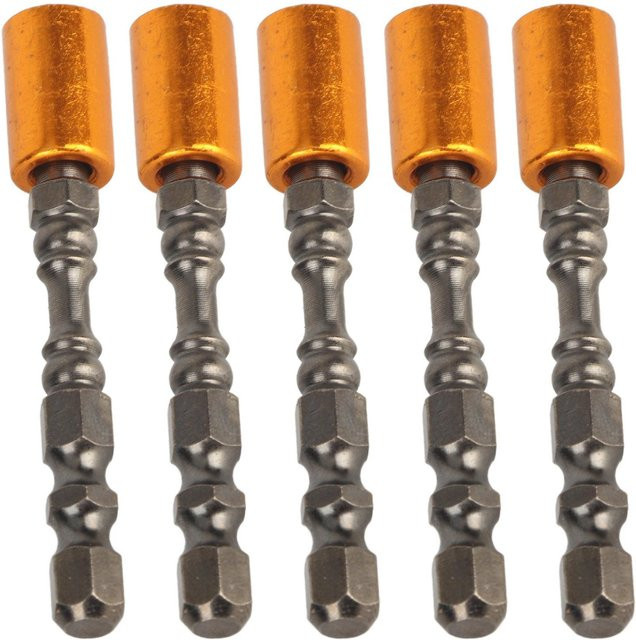 5 Stück magnetische Schraubendreherbits aus legiertem Stahl von TOMTOP in Orange, Länge: 65 mm - Bild 1