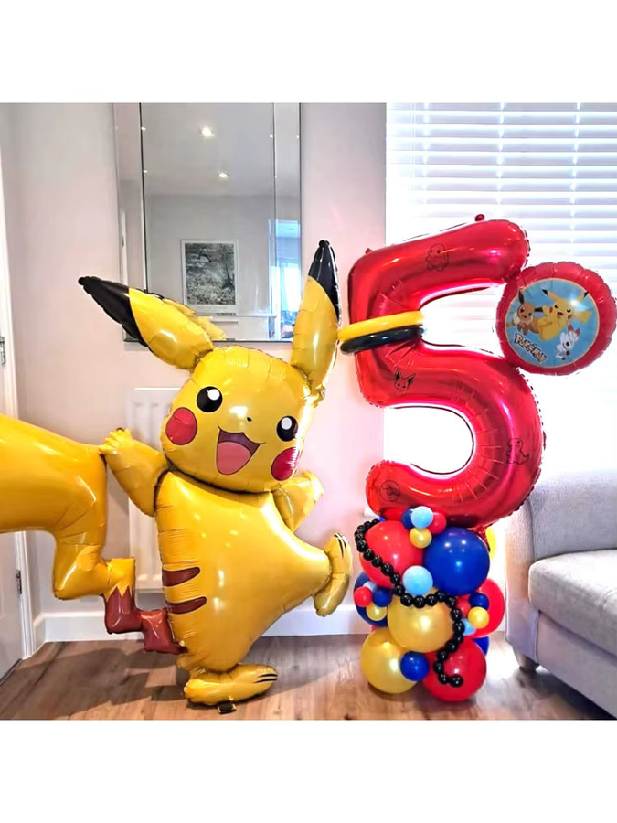 Potdemiel Pikachu Ballon-Set, Party-Hintergrund und Foto-Requisiten - Bild 3