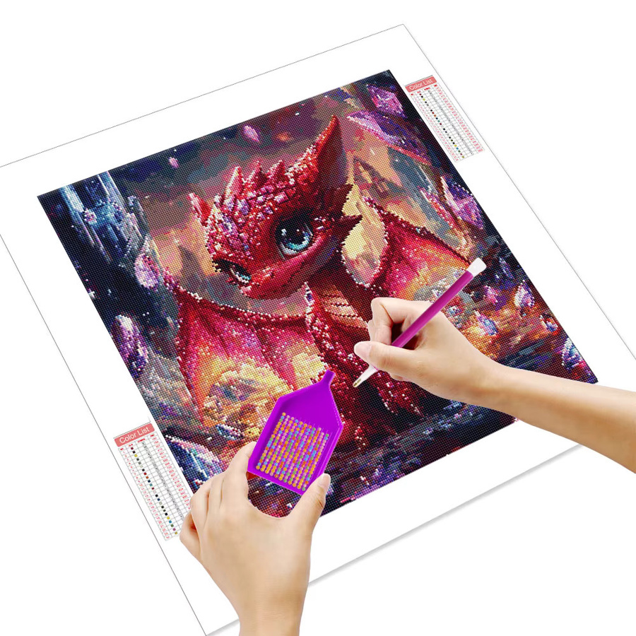 Huacan DIY-Diamantgemälde Drache als Kristall-Diamant-Mosaik Set für Erwachsene, B/H: 20 x 20 cm - Bild 2