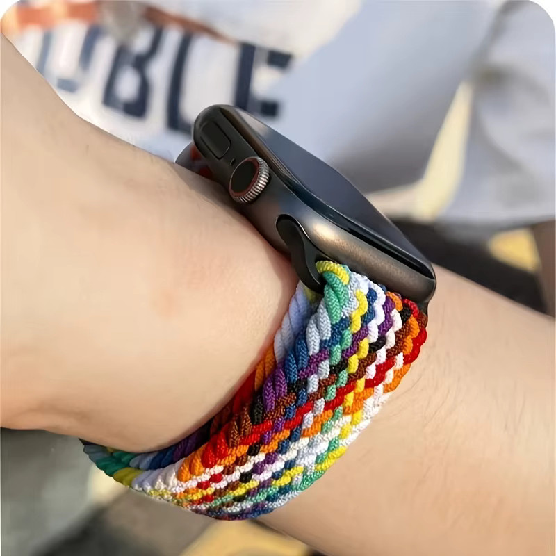 Geflochtenes Armband für Apple Watch, Textil/NATO, Bunt, Unisex - Bild 4