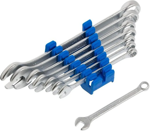 LUX-TOOLS Gabelringschlüssel Satz 8-teilig aus Chrom-Vanadium in Silber, 8 mm - 19 mm - Bild 1