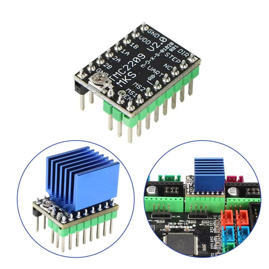MKS TMC2209 Schrittmotortreiber StepStick 2,5 A UART extrem leise für Sgenl Genl Robin Nano 3D-Drucker - Bild 2