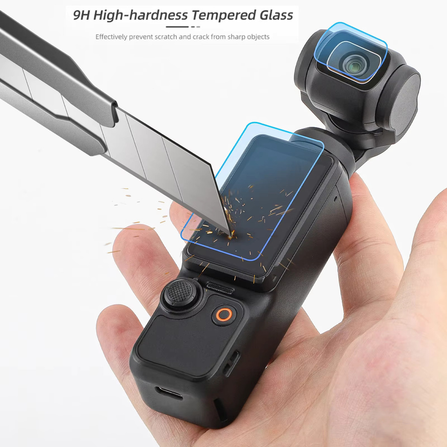 DJI OSMO Pocket 3 Zubehör Set mit Objektivschutz aus gehärtetem Glas und Displayschutzfolie in Transparent - Bild 3
