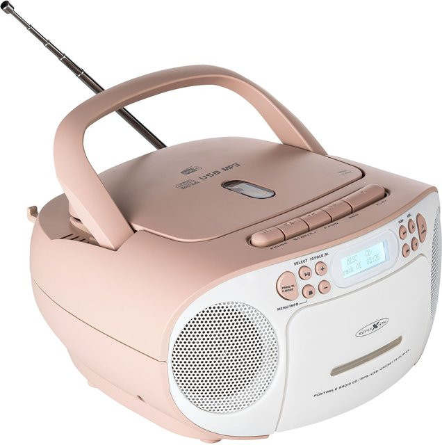 Reflexion CD-Radio mit DAB+, DAB, UKW, Kassette und USB in Weiß und Pink (RCR2260DAB/PK) - Bild 1