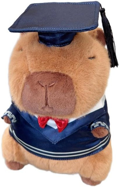 Yiran toy Capybara Plüschtier, Blaue Doktorkappe, Blau, Braun - Bild 1