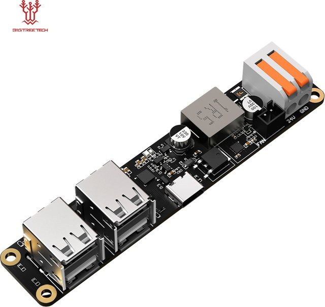 BIGTREETECH K Hub-Netzteilmodul in Schwarz mit aktivem thermischem Management und USB-Splitter-Expander für Voron Klipper 3D-Drucker - Bild 1