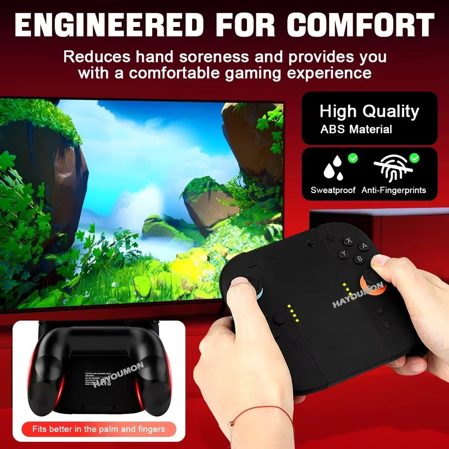 HeroAngel Ladegriffhalterung und tragbare Ladestation für Nintendo Switch Controller in Schwarz - Bild 3