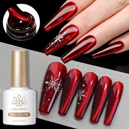BORN PRETTY Gel-Nagellack, roter Rubin-Katze, 10 ml, schimmernd
