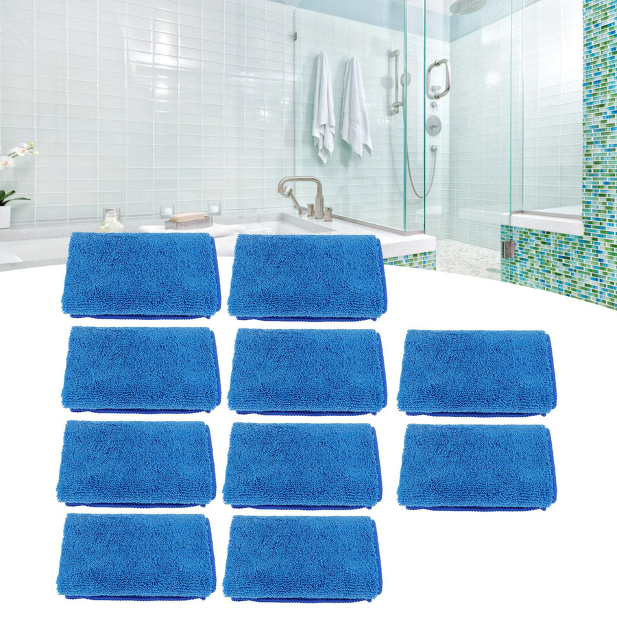 10er Set mfySpace Saugfähige Mikrofaser Handtücher Blau, B/B: 30 x 30 cm - Bild 4