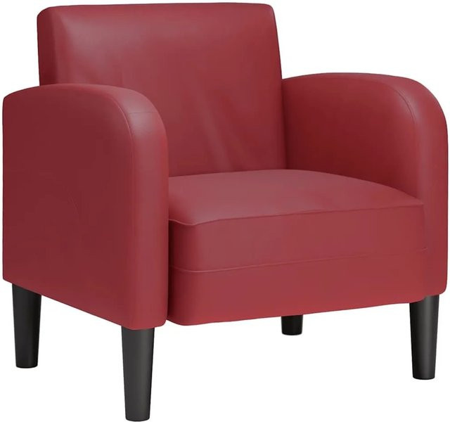 vidaXL Sessel mit Armlehnen in Weinrot aus Kunstleder im modernen Tub-Design - Bild 1