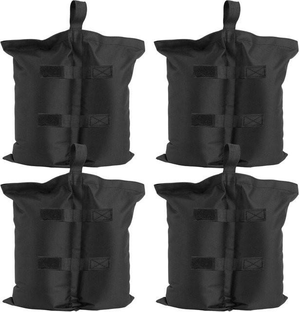 Tectake Saborra 4er Set Pavillon Gewichte mit Sand befüllbar, wasserdicht und strapazierfähig, Schwarz, B/T/H: 36 x 0,5 x 33 cm - Bild 1