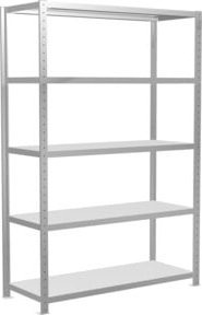 Schulte Grundregal Steckregal MULTIplus250 mit 5 Fachböden und Kreuzstrebe, Farbe: Lichtgrau, B/T/H: 200 x 130 x 50 cm - Bild 1