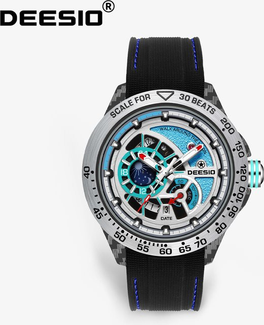 Deesio Armbanduhr, Automatik, Kohlefaser-Gehäuse, Edelstahl, Herren - Bild 1